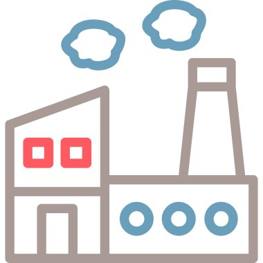 Fabrika binası Basit illüstrasyon, vektör illüstrasyonu