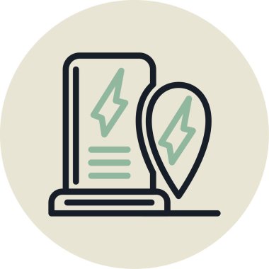 Modern düz stilde enerjinin vektör simgesi