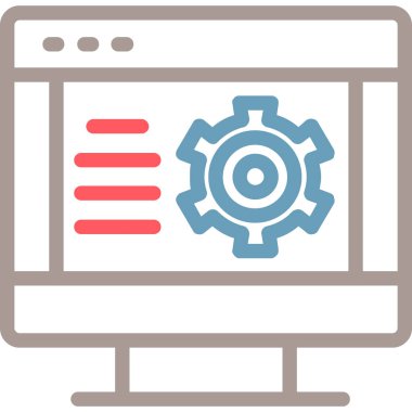 Web simgesi, seo teknolojisinin vektör illüstrasyonu