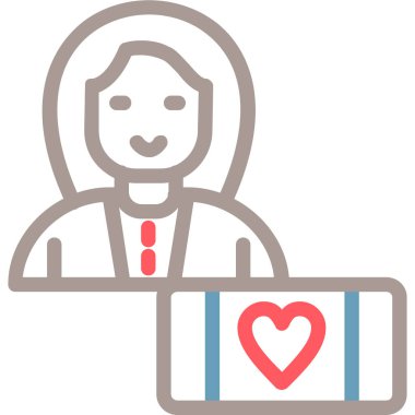 Aşk konseptinde kadın simgesinin vektör illüstrasyonu