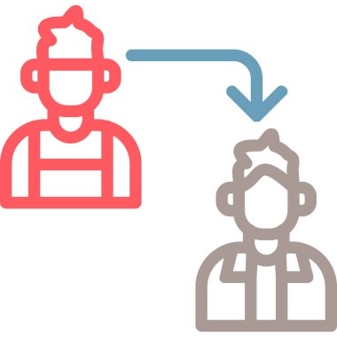 Şapka ikonu olan adam, illüstrasyon