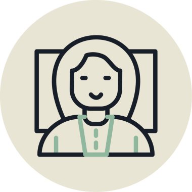 Kadın. Web simgesi basit illüstrasyon