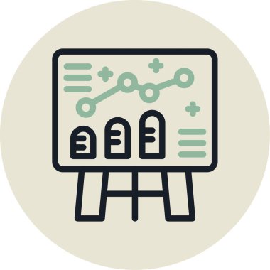 Analiz iş finans simgesi doldurulmuş ana hatlar biçiminde