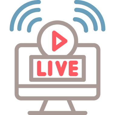 Canlı akış düz vektör simgesi