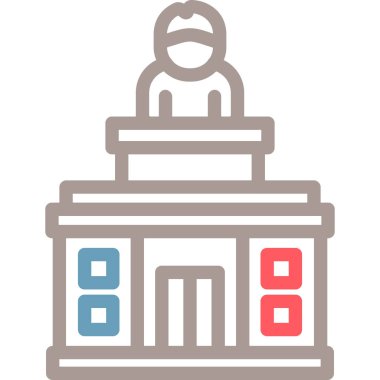 düz stil mimari yapı ikonu