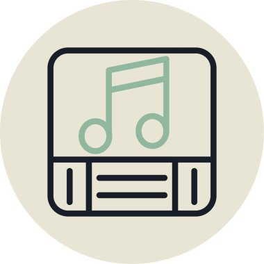 Doldurulmuş dış hatlar biçiminde müzik çalar simgesi