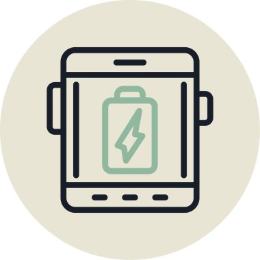 mobil pil simgesi, vektör illüstrasyonu