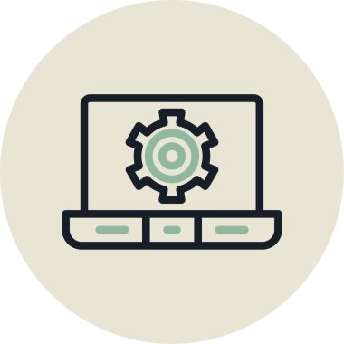 Dizüstü bilgisayar simgesi vektör çizimi