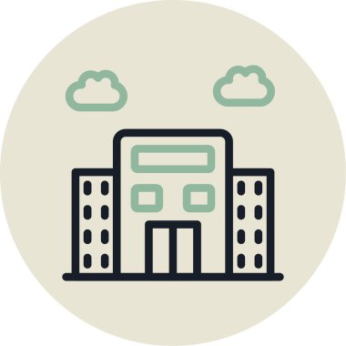 Bina. Web simgesi basit illüstrasyon