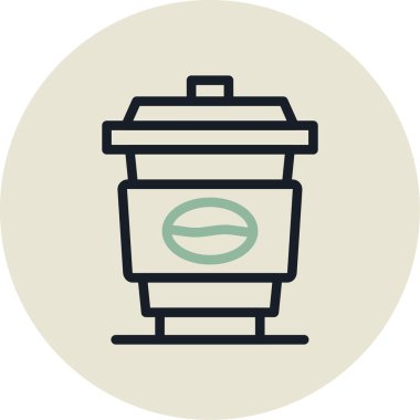 kahve fincanı simgesi, vektör illüstrasyonu