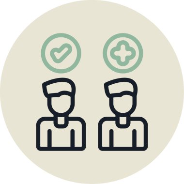 Bir grup insanın vektör çizimi