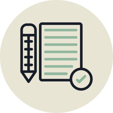 Liste simgesi ve vektör illüstrasyonlu pano