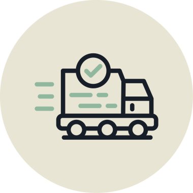 İşaretleme simgesi olan kamyon, düz dizayn