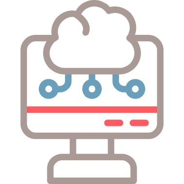 Bulut veri sunucusu simgesi doldurulmuş ana hatlar biçiminde