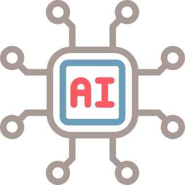 Yapay Zeka simgesinin vektör illüstrasyonu