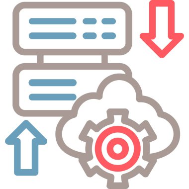 düz biçimli veri bulut sunucusu simgesi