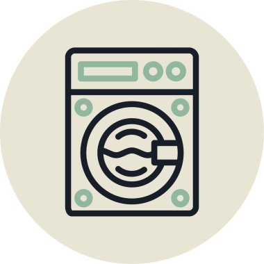 Çamaşır makinesinin vektör illüstrasyonu