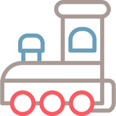 Tren Hattının Çoklu Rengi, Vektör İllüstrasyonu