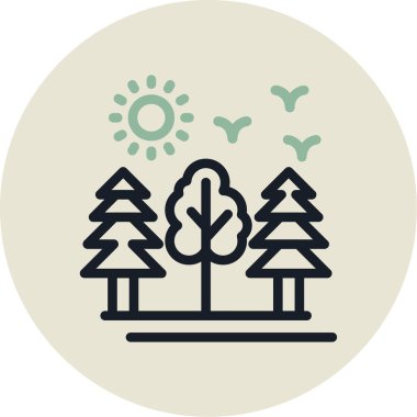 Orman ikonu vektör illüstrasyonu