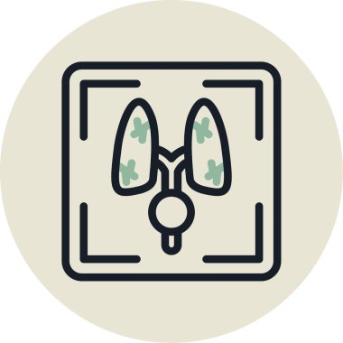 akciğer simgesi vektör illüstrasyonu