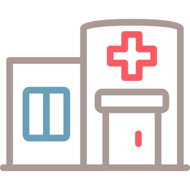 Hastane vektör çizgisi simgesi