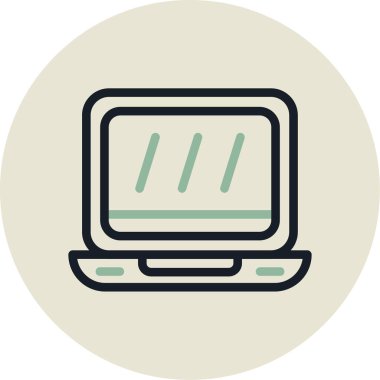 Web simgesi. Dizüstü bilgisayarın vektör çizimi