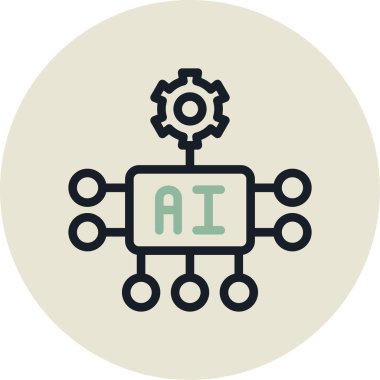 Yapay zeka. robot simgesi basit tasarım