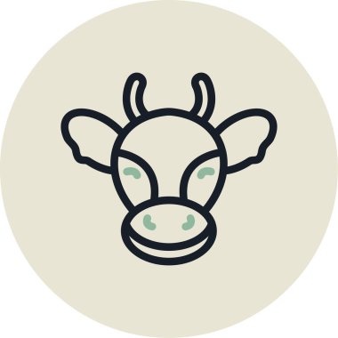 İnek. Web simgesi vektör illüstrasyonu