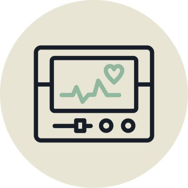 kalp atış hızı ikonu vektör çizimi