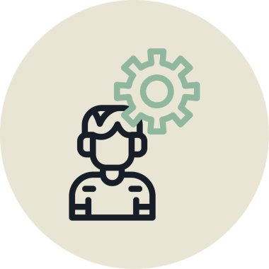 dişli vektör ince çizgi simgesi