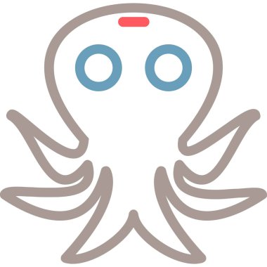 Ahtapot. Web simgesi basit illüstrasyon