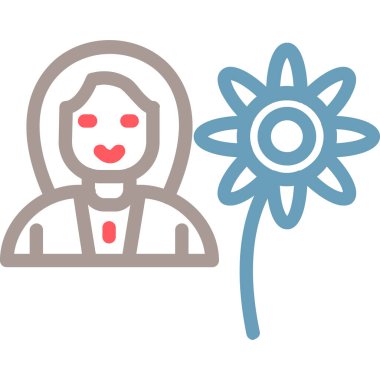 Çiçek. Web simgesi basit illüstrasyon