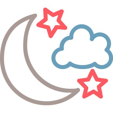 Ay yıldızları web simgesi vektör çizimi