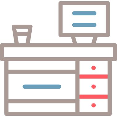 Ofis. Web simgesi basit illüstrasyon