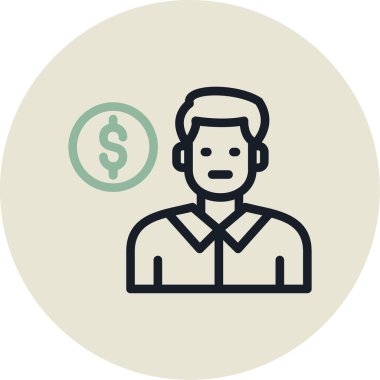 iş düz ikon vektör illüstrasyonu