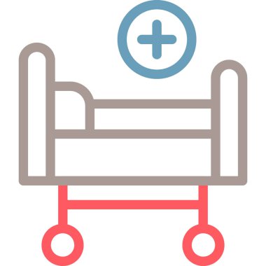 Hastane yatağı ikon vektör illüstrasyonu