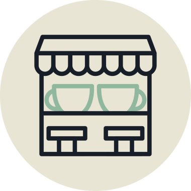 Dükkan. Web simgesi basit illüstrasyon
