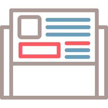 Gazete. Web simgesi basit illüstrasyon