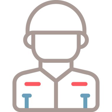 Koruyucu kasklı bir adamın vektör çizimi