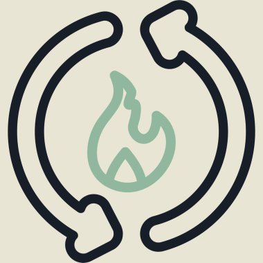 Bir ateş simgesinin vektör illüstrasyonu