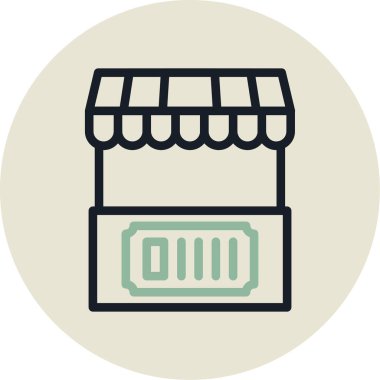 Dükkan. Web simgesi basit illüstrasyon