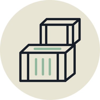 Kutu. Web simgesi basit illüstrasyon