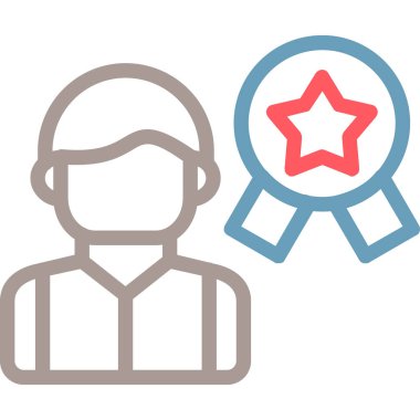 Kazandım. Web simgesi basit illüstrasyon