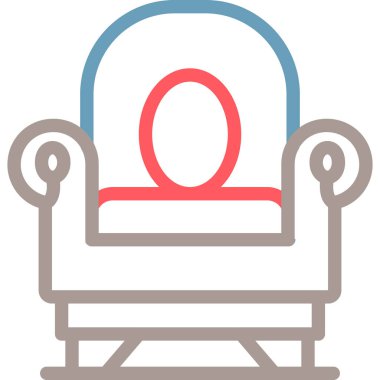 Sandalye Simgesi, vektör illüstrasyonu