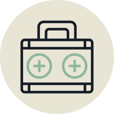 İlk yardım çantası. Basit resimleme