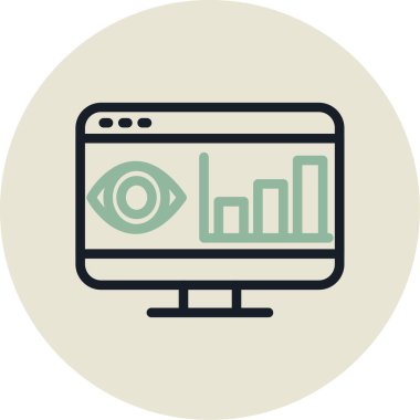 Monitör. Web simgesi basit illüstrasyon