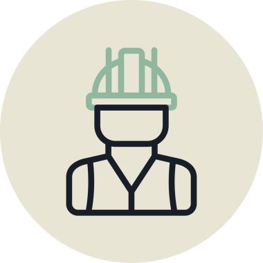 İşçi. Web simgesi basit illüstrasyon