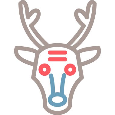 Geyik. Web simgesi basit illüstrasyon