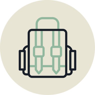 Sırt çantası. Web simgesi basit tasarım