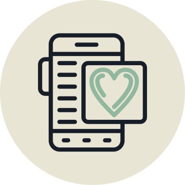 Kalp ikonu vektör illüstrasyonu